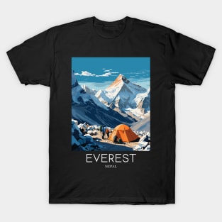 A Pop Art Travel Print of Mount Everest - Nepal T-Shirt